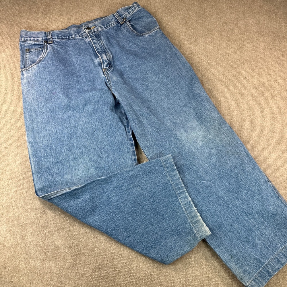Lands End Direct Merchants Blue Denim Carpenter Jeans Wide Leg 20H Vintage